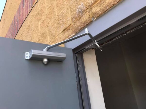 door closer on a hollow metal door